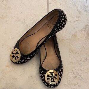 Tory Burch Polka Dot Flats with Gold Logo